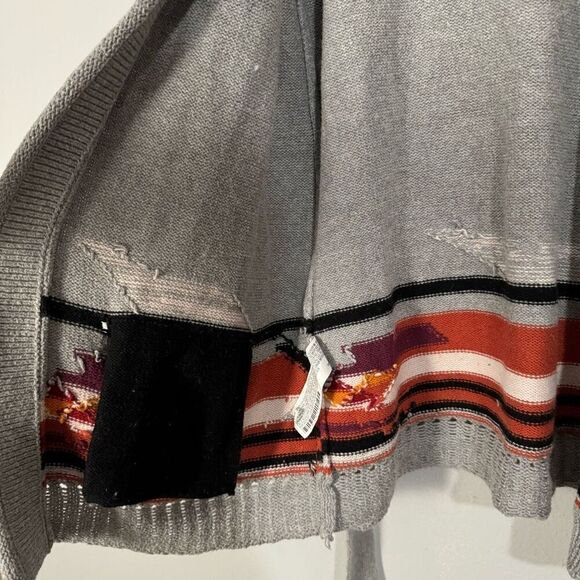 Forever 21 Contemporary Wool Blend Aztec Southwestern 2010s Belted Cardigan S - Picture 4 of 7